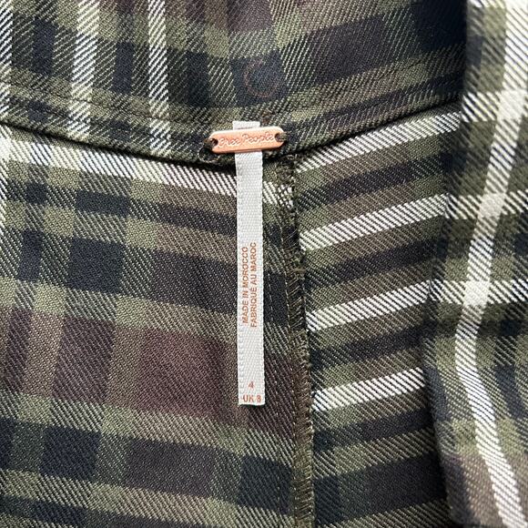 Free People Mayfair Dark Green Plaid Shorts Size 4 - Picture 8 of 10